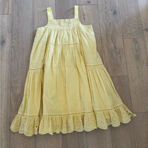 Reiss NETTIE 11-12YRS LOOSE COTTON BRODERIE DRESS IN YELLOW